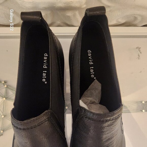 David Tate "Naya" Black Leather Slip on booties. NIB. Size 10 Narrow - Picture 4 of 11